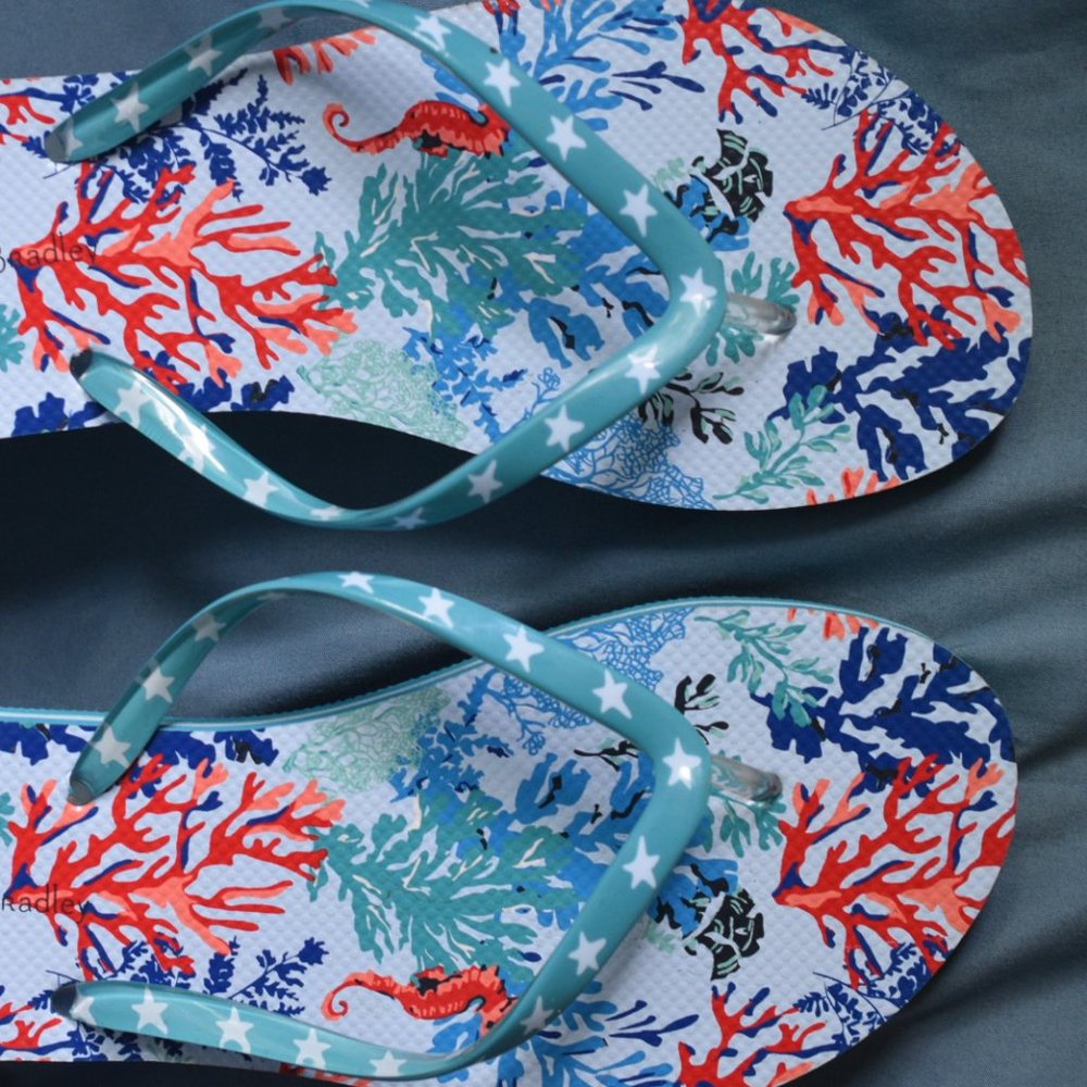 Vera Bradley Ocean Coral Flip Flops